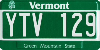 VT license plate YTV129
