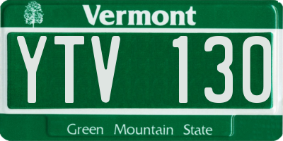 VT license plate YTV130