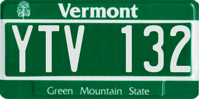 VT license plate YTV132