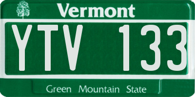 VT license plate YTV133