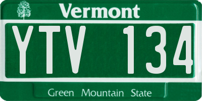 VT license plate YTV134