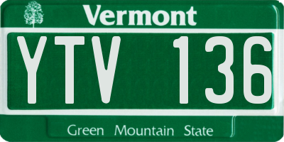 VT license plate YTV136