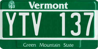 VT license plate YTV137