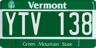 VT license plate YTV138