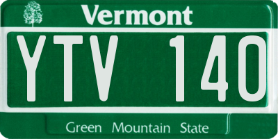 VT license plate YTV140