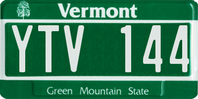 VT license plate YTV144
