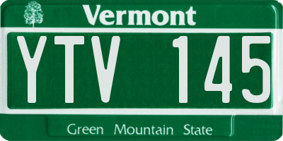 VT license plate YTV145