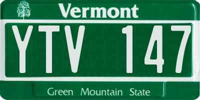 VT license plate YTV147
