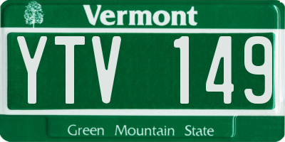 VT license plate YTV149