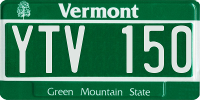 VT license plate YTV150
