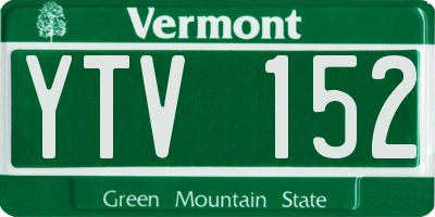 VT license plate YTV152