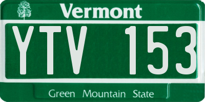 VT license plate YTV153