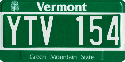 VT license plate YTV154