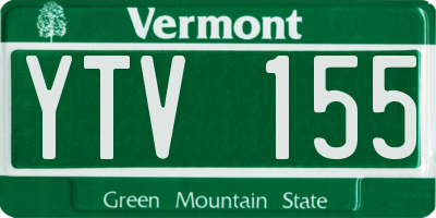 VT license plate YTV155