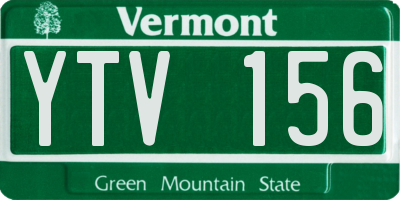 VT license plate YTV156