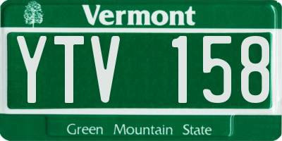 VT license plate YTV158