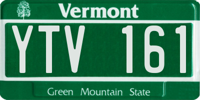 VT license plate YTV161