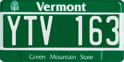 VT license plate YTV163