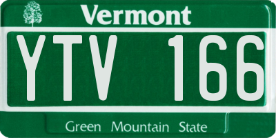 VT license plate YTV166