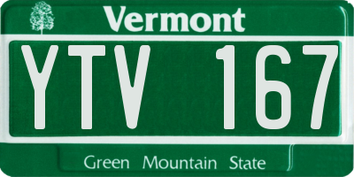 VT license plate YTV167
