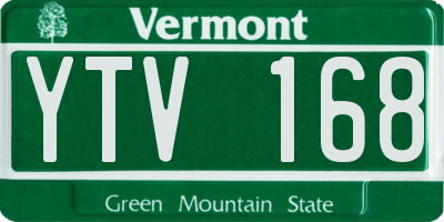 VT license plate YTV168