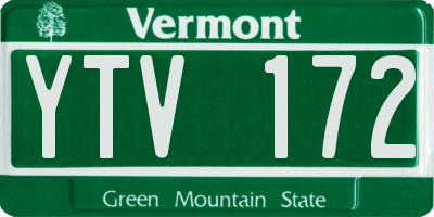 VT license plate YTV172
