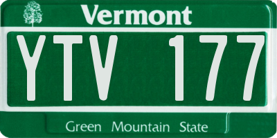 VT license plate YTV177