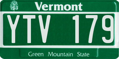 VT license plate YTV179