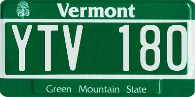 VT license plate YTV180