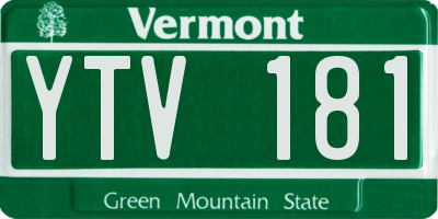 VT license plate YTV181