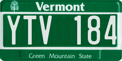 VT license plate YTV184