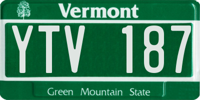 VT license plate YTV187