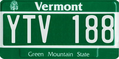 VT license plate YTV188