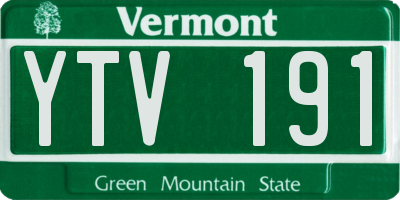VT license plate YTV191
