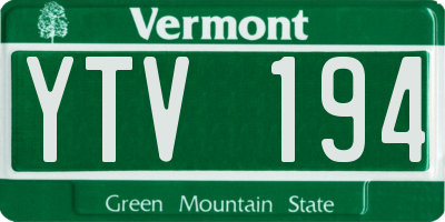 VT license plate YTV194