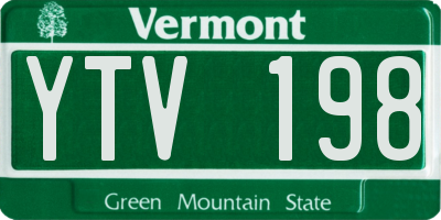 VT license plate YTV198