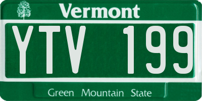 VT license plate YTV199
