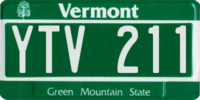 VT license plate YTV211
