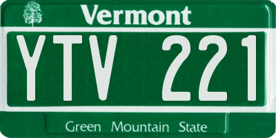 VT license plate YTV221