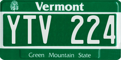 VT license plate YTV224