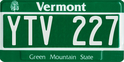 VT license plate YTV227