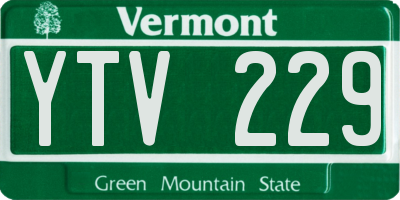 VT license plate YTV229