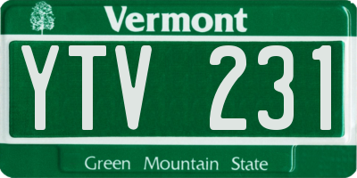 VT license plate YTV231