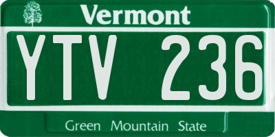 VT license plate YTV236