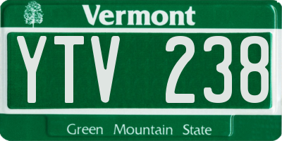 VT license plate YTV238