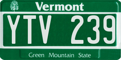 VT license plate YTV239