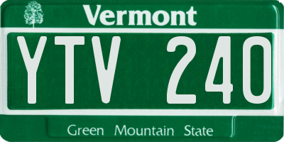 VT license plate YTV240