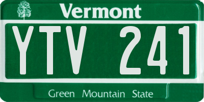 VT license plate YTV241