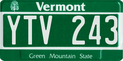 VT license plate YTV243