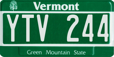 VT license plate YTV244